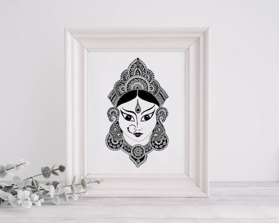 Durga Maa Drawing Ideas | Easy Steps Tutorial & Poster Images-saigonsouth.com.vn