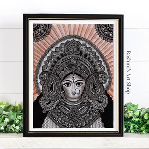 Hindu Goddess Durga , Home Decor art print