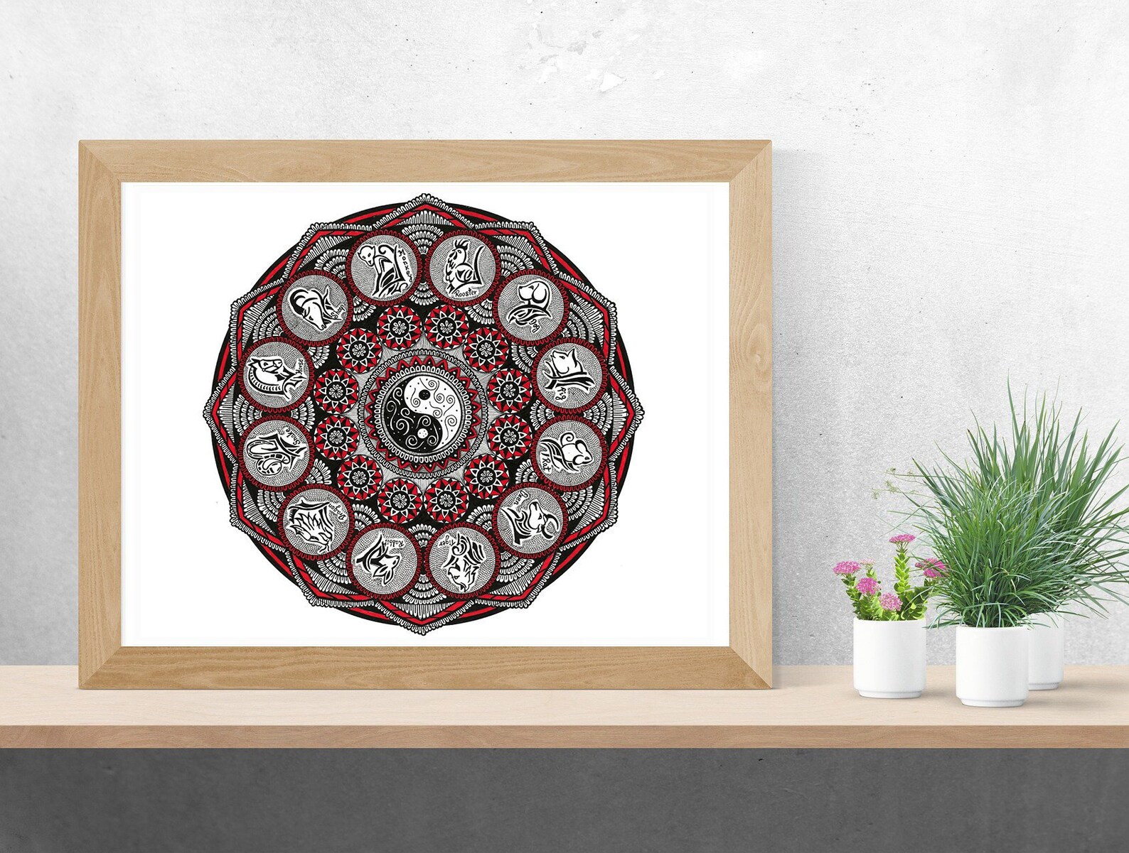 Chinese Zodiac Mandala Home DecorChinese New Year art | Etsy