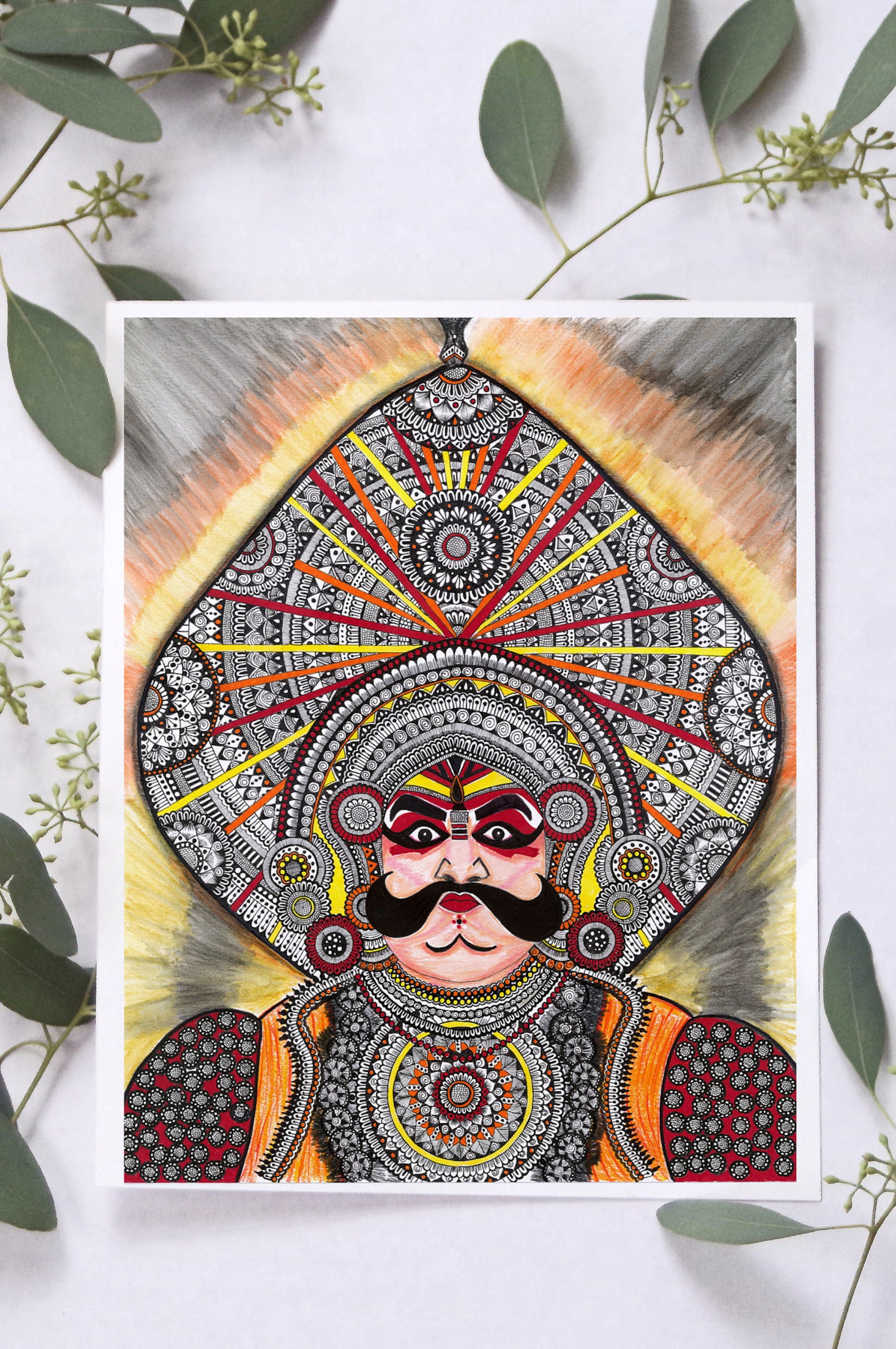 Yakshagana Dancer Face Art Print Etsy India