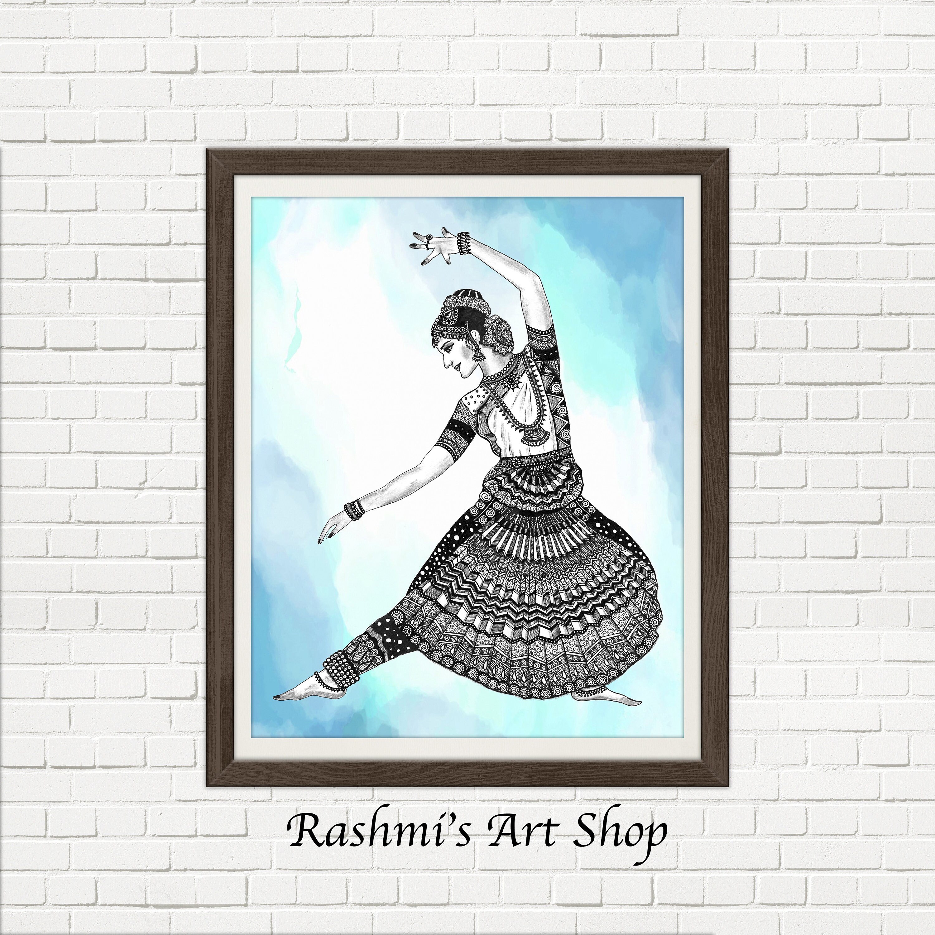 そろそろ残り少なく(u_u)【インド布絵】「BHARAT NATYAM」／送料込 そろそろ残り少なく(u_u)【インド布絵】「BHARAT NATYAM」／送料