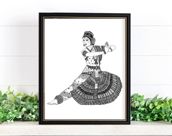 Bharatanatyam Dancer Art Print, Wall Decor - Etsy Sweden