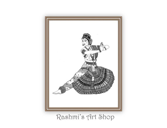 How to draw Mandala art of classical dancer | Bharatanatyam | Zentangle  Doodle art | step by step - YouTube