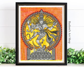 Nataraja , Dancing Shiva Art Print , Indian Home Decor