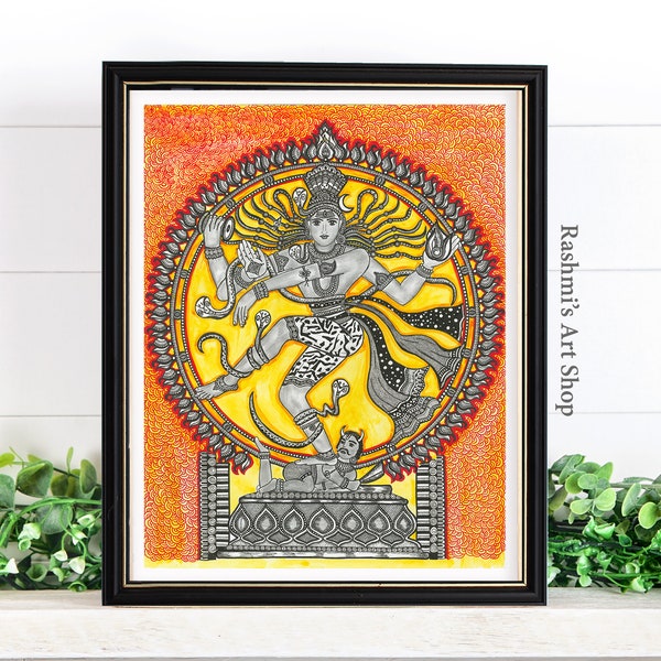 Nataraja , Dancing Shiva Art Print , Indian Home Decor