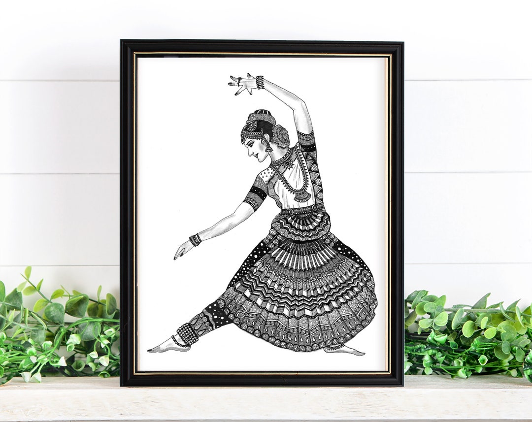 Bharatanatyam Dancer-2 Art Print, Wall Decor - Etsy Canada