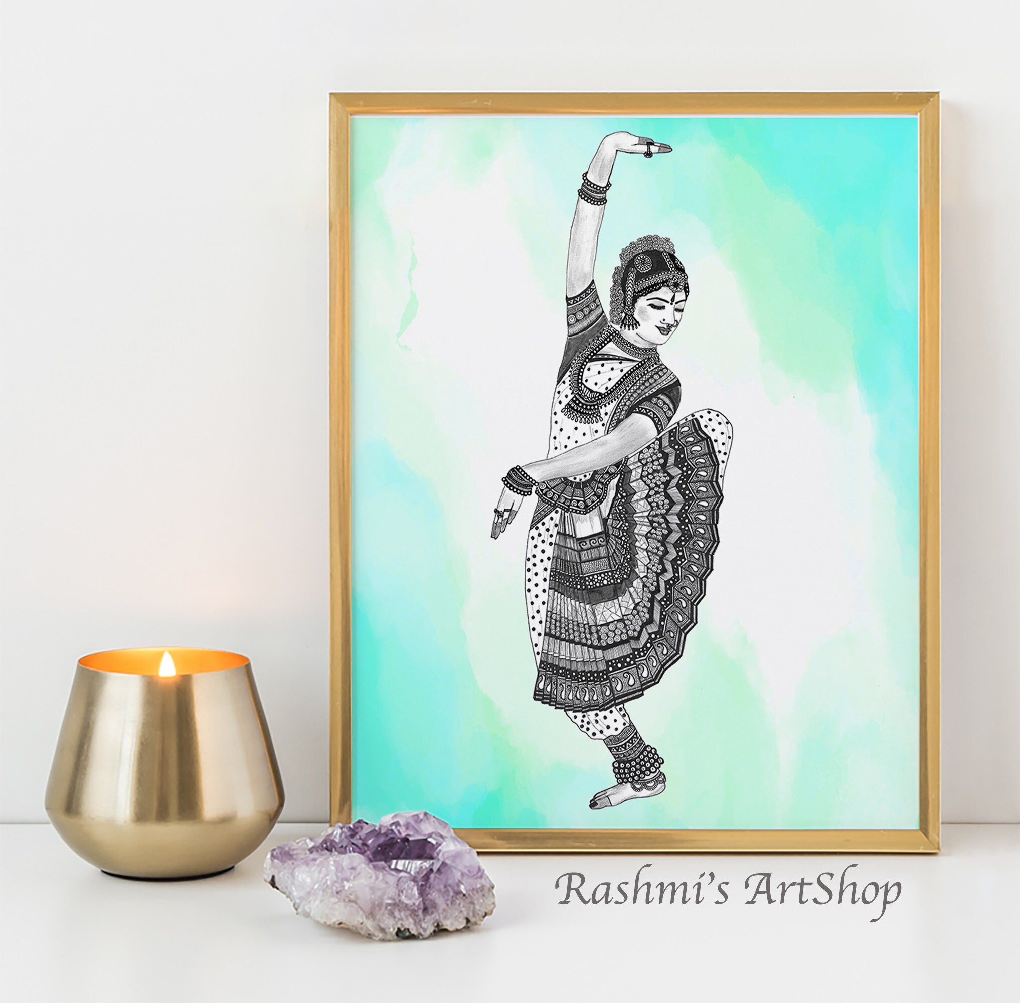 １着でも送料無料 - Trio Bharatanatyam Set Colored - Prints. Art 3 of 絵画