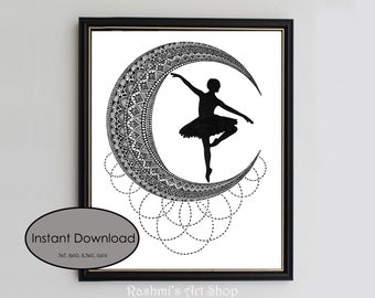 Digital download of ballet dancer art wall decor