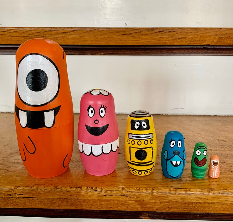 Yo Gabba Gabba Nesting Dolls Wooden Toy Unique Gifts Etsy
