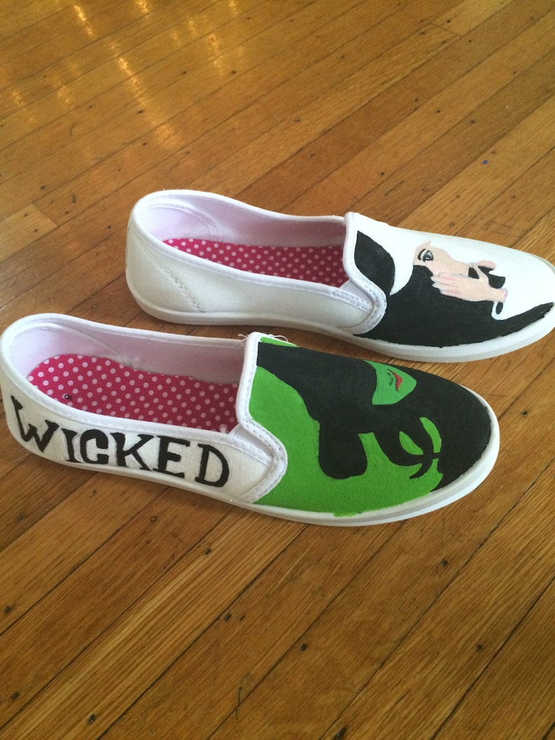 Wicked The Musical Hand Painted Shoes Broadway Shoes Etsy
