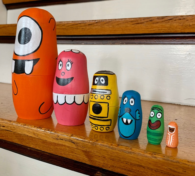 Yo Gabba Gabba Nesting Dolls Wooden Toy Unique Gifts Etsy