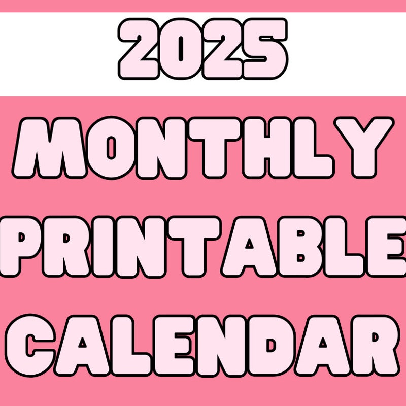 2025 Pink Calendar Etsy
