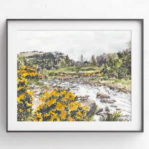 Glendalough Giclee Art Print, Ireland Art work, Pub Decor, Landscape, Wicklow Mountains, Braveheart, Office Decor