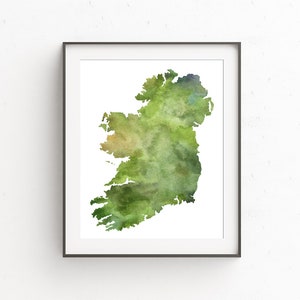 Ireland map, Minimalist Irish art print, Ireland home decor, Pub decor, Bedroom Decor, St. Patrick's Day Gift, Ireland Map watercolor