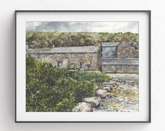 Penberth Cove, Cornwall Coast Artwork, Poldkark Art, Watercolor Print, Penzance, Home Decor, Travel