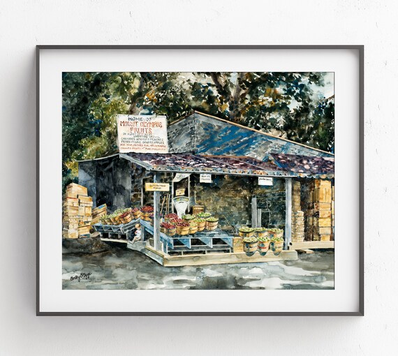 Mt Olympus Fruit Stand Mt Olympus Utah Artwork Print Fruit Etsy