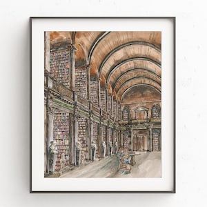 Matilda, Library Art Print, Roald Dahl art, The books transported her into new worlds, Matilda Jr artwork, Book reader art, Matilda musical