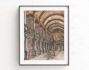 Matilda Art Print: Trinity College Library, Roald Dahl Artwork