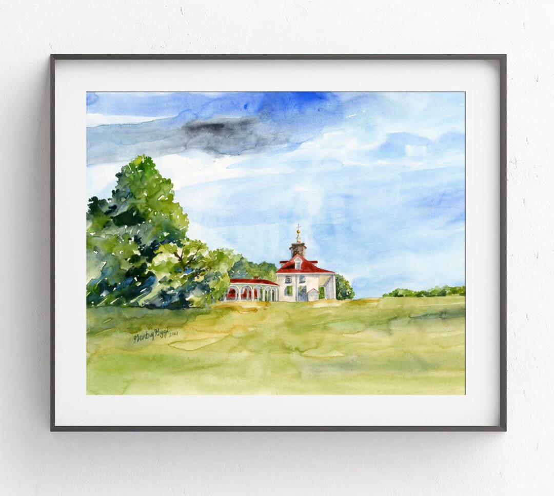 George Washington's Mount Vernon, Alexandria, Virginia, Patriotic Fine ...