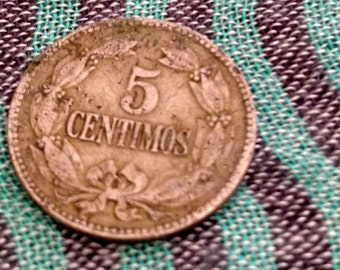 5 Céntimos, Venezuela, Star, Coat of Arms, Vintage, Coin, Santa Barbara's Day, Christmas, Holiday, Gift, Nochebuena de Navidad