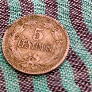 5 Céntimos, Venezuela, Star, Coat of Arms, Vintage, Coin, Santa Barbara&#39;s Day, Christmas, Holiday, Gift, Nochebuena de Navidad
