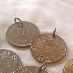 Colombian 100 Pesos Charm and Necklace // Coin, Birthday, Gift, Personalized, Custom, Colombia, Centavos, Christmas