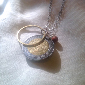 Mexican Two Pesos Charm and Necklace // 2 Pesos, Coin, Pendant, Personalized, Custom, Gift, Mexico, Feliz Navidad, Christmas, Holiday