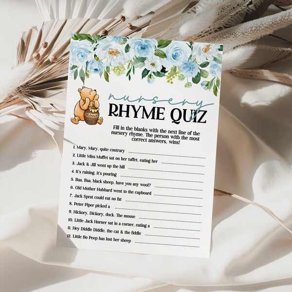 Nursery Rhyme Fill in the Blank Game Etsy