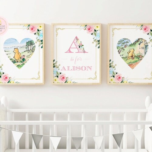 Winnie the Pooh Nursery Wall Art for A Girl Nursery Baby Etsy UK
