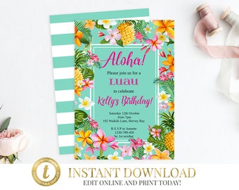 hawaiian invitation etsy hawaiian themed invitations