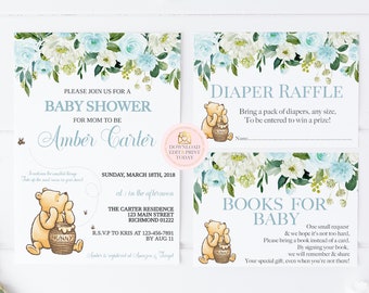 Winnie The Pooh Baby Shower Invitations Etsy Winnie The Pooh Baby Shower Invitations Etsy