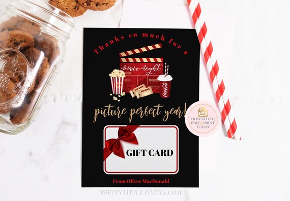 Editable Teacher Gift Card Holder, Christmas Movie Gift Card Printable, Instant Download Teacher Appreciation Gift From Student Il_570xn