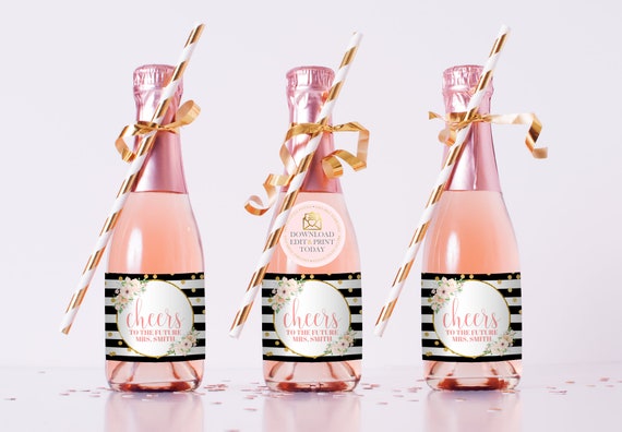 Future Mrs Cheers To The Future Mrs Mini Champagne Labels Bachelorette Party Bridal Shower Wedding Cheers Bride Instant Download By Pretty Little Invites Catch My Party