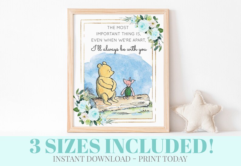 Winnie The Pooh Quote Printable Pack of 10 Quotes 3 Sizes | Etsy