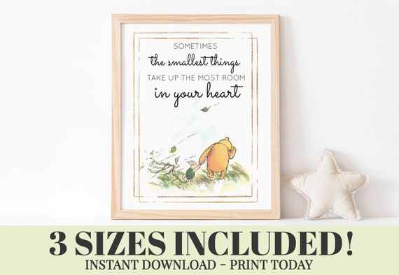 PRINTABLE Classic Winnie Pooh Quotes, 10 Posters, 3 Sizes Included - 4 x 6 Inch, 5 x 7 Inch & 8 x 10 Inch, Baby Shower Or Kids Room Decor. Il_570xn