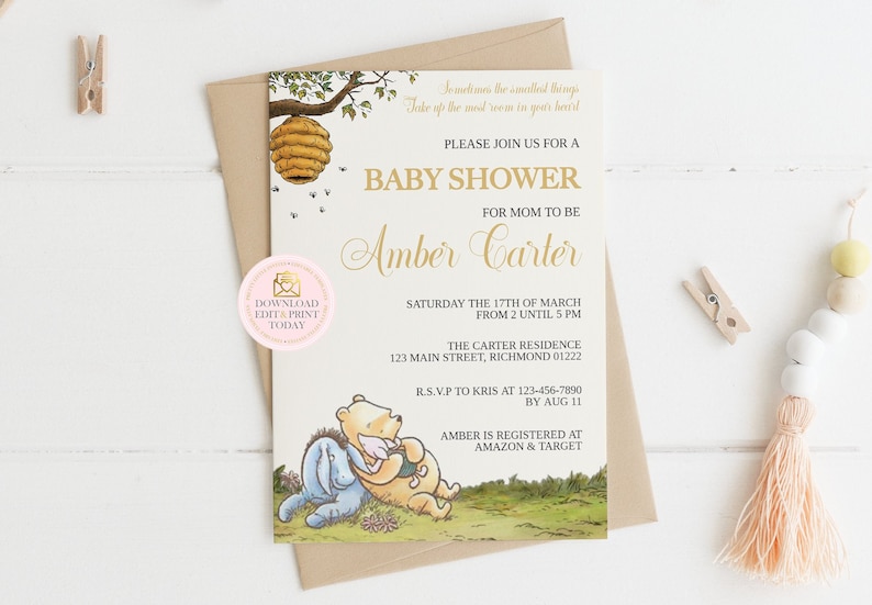Winnie the Pooh Youngster Shower Invitation - Printable Winnie the Pooh Boy or girl Shower Invitation - Child Shower Invitation - Winnie the Pooh 03 photo relating to Printable Winnie the Pooh Baby Shower Invitations identified as Winnie the Pooh Youngster Shower Invitation - Printable Winnie the Pooh Youngster Shower Invitation - Youngster Shower Invitation - Winnie the Pooh 03