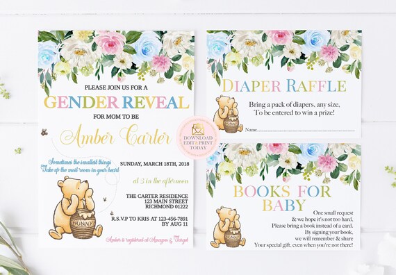 classic pooh baby shower invitations