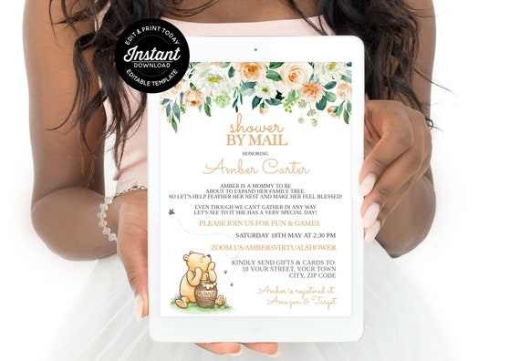 winnie the pooh baby shower online invitations