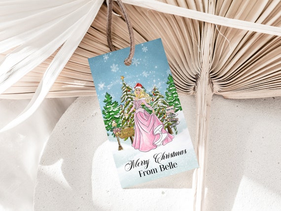 Princess Aurora Sleeping Beauty Editable Christmas Tag Template Il_570xn