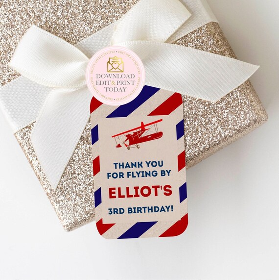 Airplane Favor Tag, Airplane Birthday, Airplane Party, Vintage Airplane, Airplane, Favor Tags, Birthday, Baby Shower, INSTANT DOWNLOAD Il_570xn