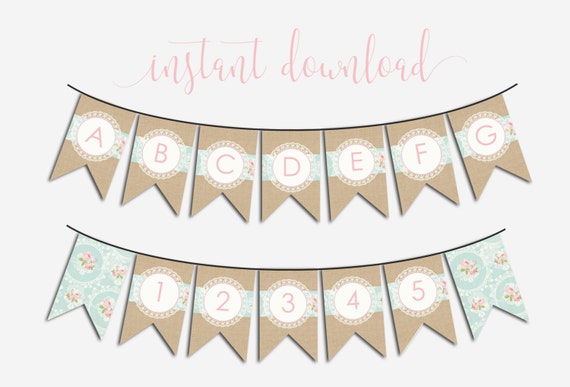 Shabby Chic Banner Floral Shabby Chic Birthday Banner - Etsy