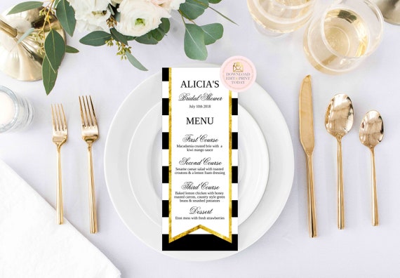 Wedding Menu, Printable Menu,Menu Template, Menu Printable, Wedding Printable, Wedding Template, Editable Menu, INSTANT DOWNLOAD, Printable Il_570xn