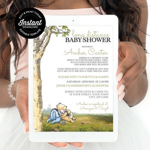 winnie the pooh evite baby shower