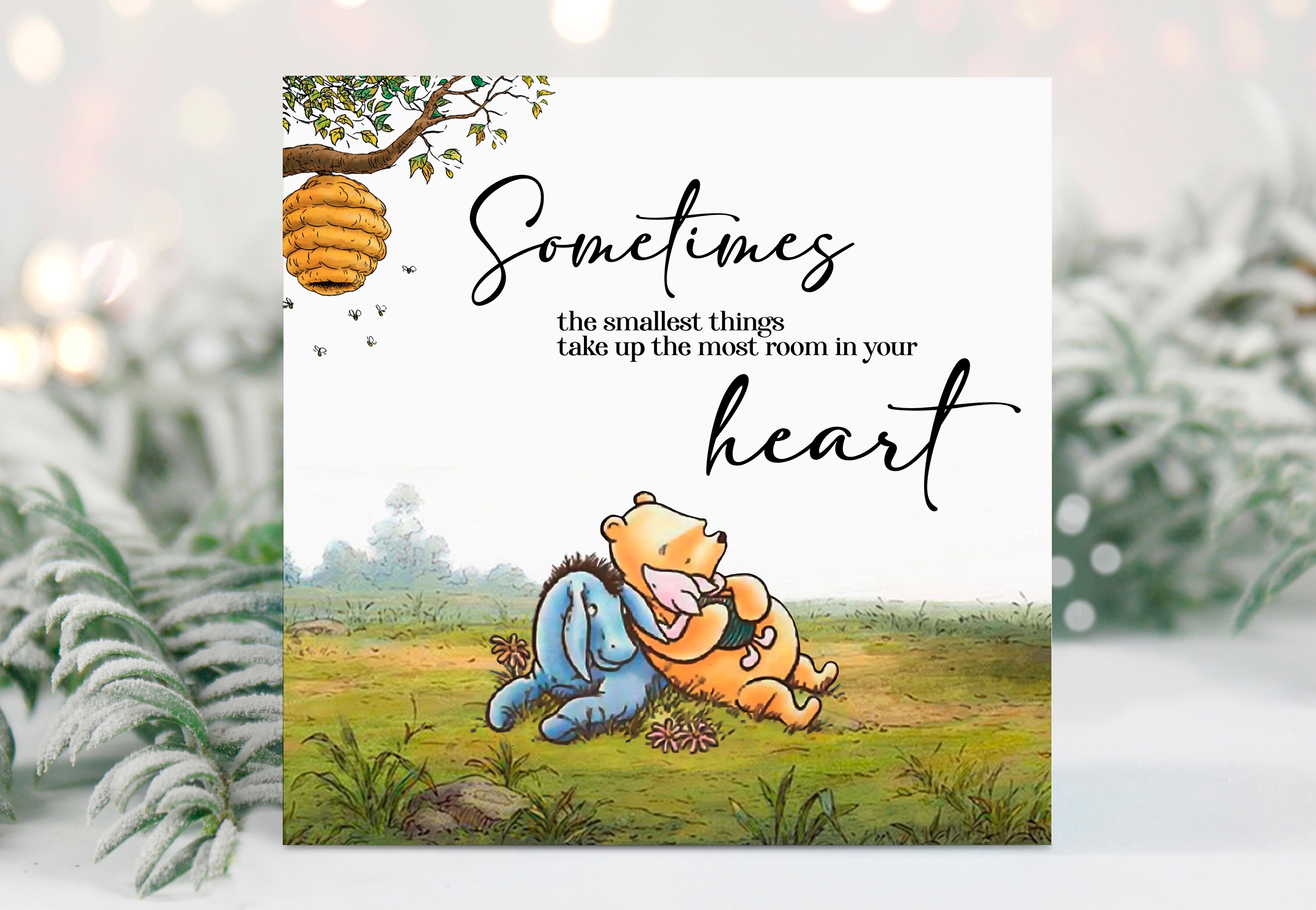 Winnie The Pooh New Baby Card Blank Printable Classic Pooh Etsy