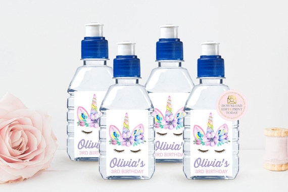 Unicorn Pop Top Labels, Unicorn Party, Unicorn Birthday, Unicorn, Unicorn Water Bottle, Unicorn Bottle Label, Printable, Water Bottle Labels Il_570xn