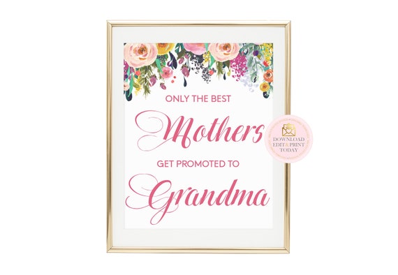 Promoted to Grandma, Only the Best Mothers Get Promoted to Grandma, Grandma Gift, Pregnancy Reveal, Baby Announcement, INSTANT DOWNLOAD, Il_570xn