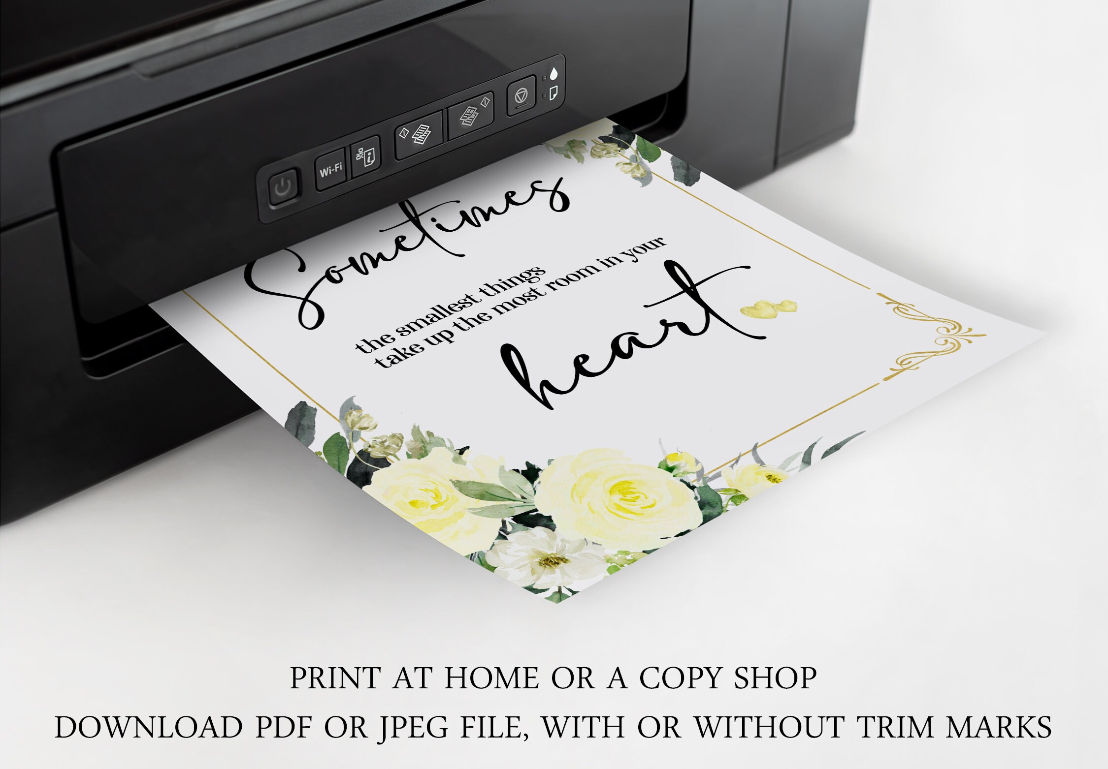 Yellow Floral Winnie The Pooh Quote Print The Smallest Things Etsy