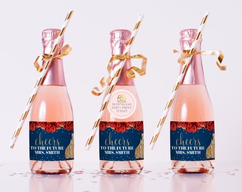 Beauty & The Beast Mini Champagne Labels, Belle Mini Champagne Labels, Mini Wine Labels, Bachelorette Party, Bridal Shower, Belle Printable