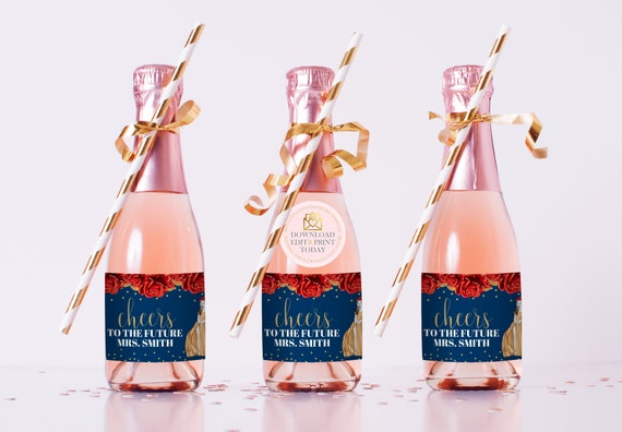 Beauty & The Beast Mini Champagne Labels, Belle Mini Champagne Labels, Mini Wine Labels, Bachelorette Party, Bridal Shower, Belle Printable Il_570xn