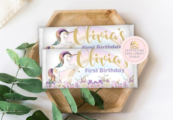 INSTANT DOWNLOAD Unicorn Chocolate Wrapper, Unicorn Party, Unicorn Chocolate, Unicorn Candy, Unicorn Printable, Unicorn Party Girl, Birthday Il_570xn